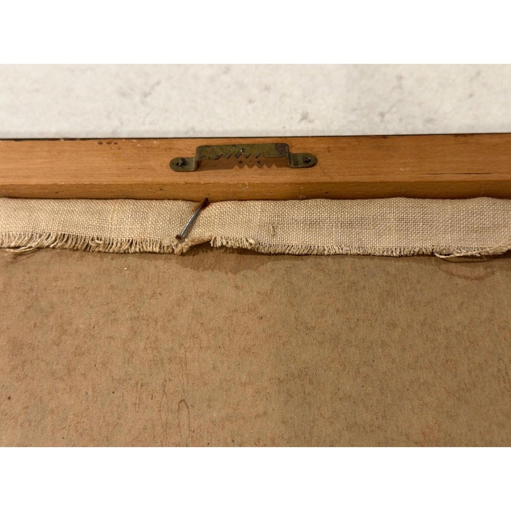 Antique Victorian Sampler "The Old Rocking Chair", Cross Corner Tramp Art Frame - Picture 12 of 13